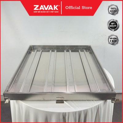 Nắp bể ngầm inox Zavak MHO-AA70 chống nước, ngăn mùi, lát đá dày 3cm, tải cho xe 2 tấn