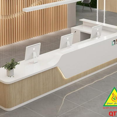 Bàn thu ngân, bàn lễ tân, bàn tính tiền bằng gỗ MDF QTT507- NỘI THẤT LẮP RÁP VIENDONGADV