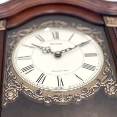 Đồng hồ treo tường RHYTHM SIP (Sound In Place) Wall Clocks CMJ524NR06 (Kích thước 28.5 x 59.0 x 12.0cm), Vỏ màu Nâu