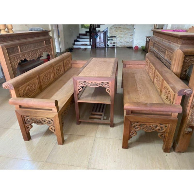 Bàn ghế phòng khách trường kỷ gỗ gụ