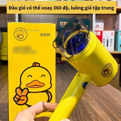Dụng Cụ Làm Đẹp - Máy Sấy Tóc Tạo Kiểu 2 Chiều Hình Vịt Vàng Dễ Thương 3 Chế Độ Sấy Nhỏ Gọn Tiện Lợi Khi Đi Du Lịch