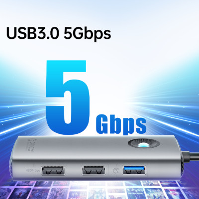 Hub đa năng 6 in 1 cổng Type-C PW11-6PR-SV-EP - Hàng chính hãng