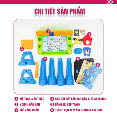 Bộ bàn ghế hỗ trợ học tập và vui chơi cho bé, nhiều hiệu ứng và bài học hấp dẫn Winfun 1207