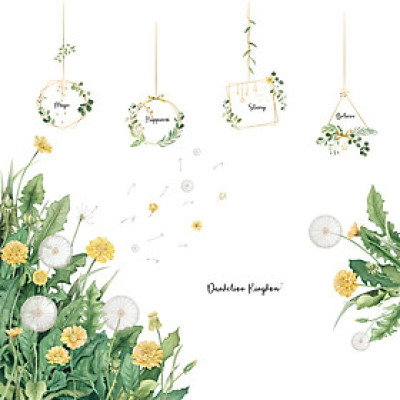 Decal dán tường Sticker dán tường in chất lượng cao có keo mặt sau mẫu Hoa Cúc Vintage OX-AB