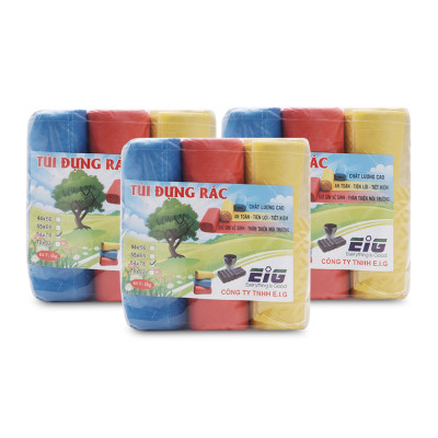 Combo 3kg túi đựng rác không lõi EIG size trung 55 x 65 cm (Nhiều màu)