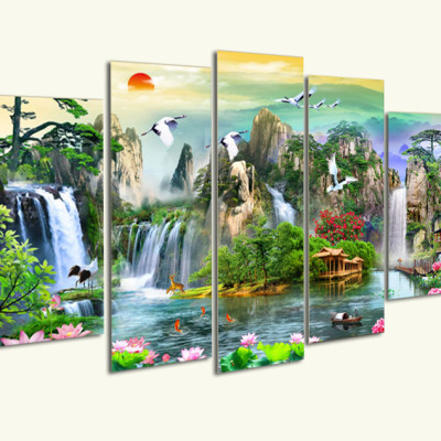 Tranh Treo Tường Thác nước sơn thủy CAPTURE157- Tranh treo phòng khách đẹp