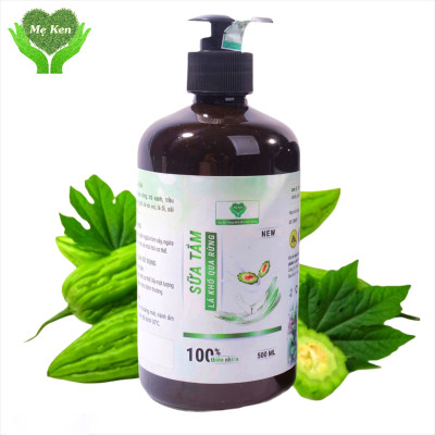 SỮA TẮM LÁ KHỔ QUA RỪNG MẸ KEN -500ML (hỗ trợ  Trị rôm sẩy cho bé ,hăm tả, ngứa da)