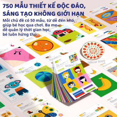 Tranh tô màu, vẽ sáng tạo 3 cấp độ Mideer Brain Gamebook