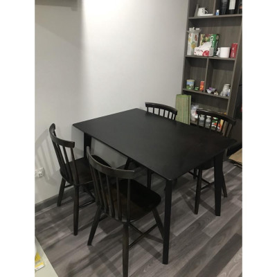 Bộ bàn ăn song tiện nâu 1m2 + 4 ghế tiện 7 nan  Thương hiệu Nội Thất Bình Long 