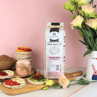 [Vị Muối Hồng] - Bánh Gạo Lứt Ăn Kiêng GUfoods 170g - Tập Gym, Giảm Cân, Thực Dưỡng, Eat Clean, Ăn Vặt Healthy, Ăn Chay, Ăn Kiêng, Ăn Vặt, Tốt Cho Sức Khỏe