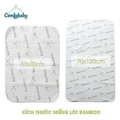 Tấm lót chống thấm thay tã cho bé 4 lớp sợi tre Bamboo Comfybaby 50*70cm, 70*120cm