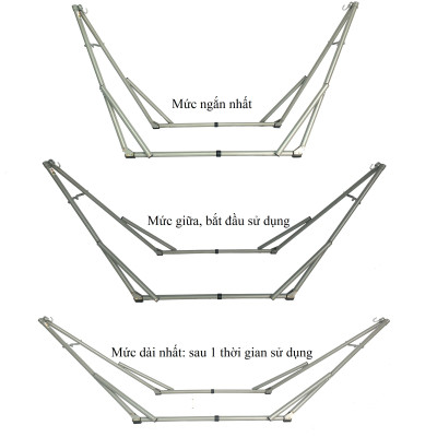 Bộ khung võng xếp du lịch BAN MAI dù che, khung sơn p32, võng lưới thép khổ lớn (hàng xuất Korea)