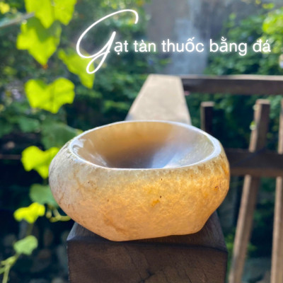 Gạt tàn thuốc bằng đá mã não NHASAN GTT01 Vẻ Đẹp SANG TRỌNG Vĩnh Cửu nặng 560gr (KT: 10x12cm)