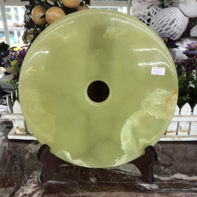 Đồng điếu, đồng tiền phong thủy đá ngọc Onyx - Đường kính 26 cm