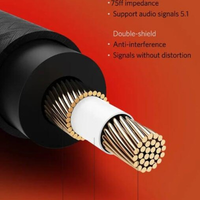 Ugreen UG20744AV133TK 15M màu Xám Cáp âm thanh bông sen Coaxial cao cấp - HÀNG CHÍNH HÃNG