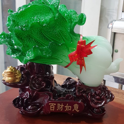 Tượng Bắp Cải Cóc Vàng Phong Thuỷ Tài Lộc đế gỗ thỏi vàng Size trung Ngang 25cm x Cao 21cm x Sâu 11cm Công dụng trưng bắp cải tượng trưng cho của cải cóc giữ ngậm tiền trưng bàn làm việc, nhà, công ty, quà biếu tặng ý nghĩa ạ