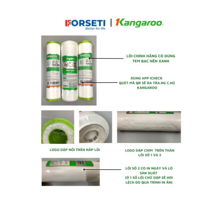 5 lõi lọc số 1 Kangaroo dùng cho các máy lọc nước - hàng chính hãng 100%