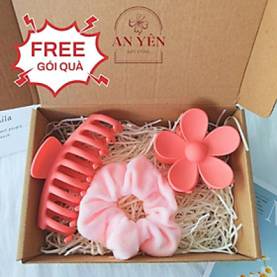 Set Quà Tặng 3 Món Kẹp Tóc và Dây Cột Nàng Thơ No.9 Tặng Sinh Nhật Bạn Gái Người Yêu 20/10 8/3, Quà Tặng Học Viên
