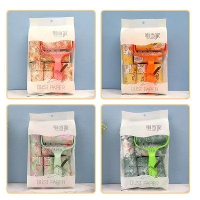 Set cây lăn bụi quần áo kèm 6 lỗi lăn nhiều họa tiết, cây lăn bụi quần áo gra giường siêu sạch