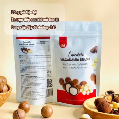 Socola Macca Tiramisu - Túi 50g - SHE Chocolate - Tốt cho sức khỏe - Quà tặng người thân, dịp lễ, thích hợp ăn vặt