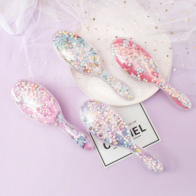 Lược túi khí hoạt hình, lược massage tóc nhựa cầu vồng bong bóng hạt lược, lược em bé