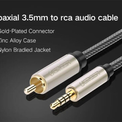 Ugreen UG20733AV132TK 2M chỉ dùng cho tv xiaomi màu Xám Cáp âm thanh bông sen Coaxial sang 3.5mm dương cao cấp - HÀNG CHÍNH HÃNG