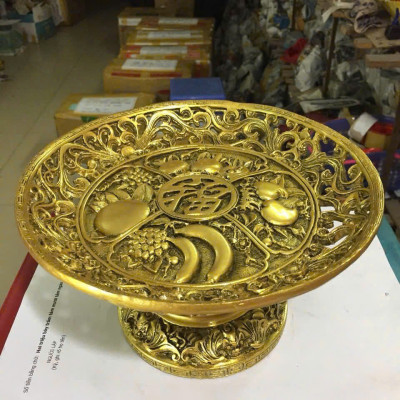 Khay trái cây CTVD16 23 x23.6 x 12.5cm mạ vàng 