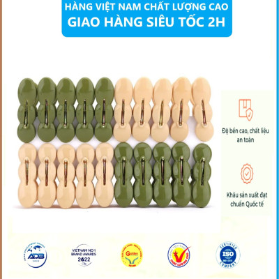 Vỉ 20 Kẹp Quần Áo Nhựa Việt Nhật 2835 Kẹp Củ Lạc Phơi Đồ Tiện Ích - Hàng Việt Nam