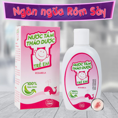 Nước Tắm Thảo Dược Trẻ Em Rosabela, ngăn ngừa rôm sảy (120ml)