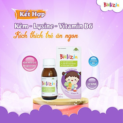 Kẽm hữu cơ chuẩn châu Âu Biolizin - Kẽm ăn ngon cho bé Chai 50ml