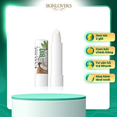 [ Mua 2 tặng 1 bông tăm ] Son dưỡng Eveline Extrasoft Bio dưỡng ẩm môi hương dừa 4g