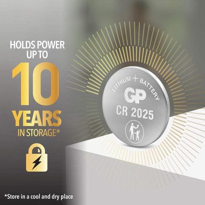Vỉ 5 Pin Cúc Áo GP Lithium Coin Battery 3V - GP CR2025-2CPU5