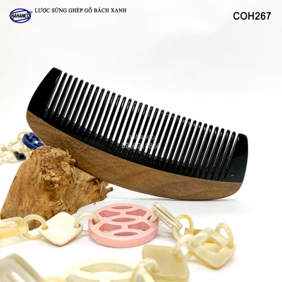 Lược sừng trâu ghép gỗ bách xanh thơm hình múi bưới (Size: S-12cm) COH267 - Có thể bỏ túi mang theo người - Chống tích điện - Ghép Răng Tăng Độ Bền Khi Chải Tóc - Chải tóc làm dịu tâm trí, đỡ căng thẳng - Giúp Tóc Suôn & Mềm Không Làm Rụng