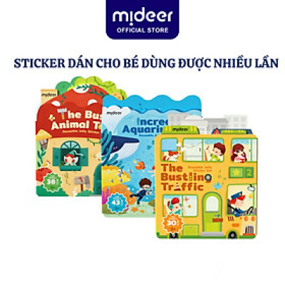 Sticker dán cho bé dùng được nhiều lần Mideer Reusable Jelly Sticker Set dán được trên nhiều bề mặt