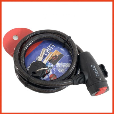 Ổ khóa dây cáp ZORO 100cm chìa dẹp - công nghệ Mỹ - khóa xe đạp - khóa xe máy - khóa vật dụng - hàng chính hãng