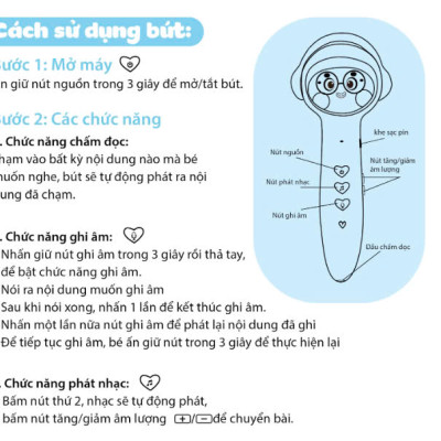 Bút Chấm Đọc Lala Magic Pen Song Ngữ Việt Anh - Đồ Chơi Âm Thanh Tích Hợp Đa Chức Năng kèm Thu Âm Cho Bé – Lalala Baby