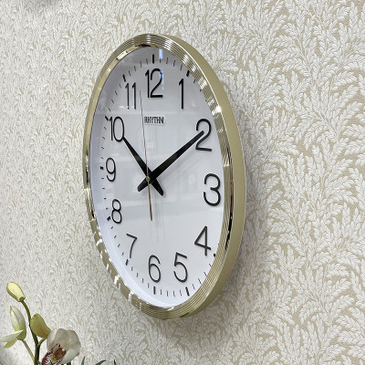 Đồng hồ treo tường Nhật Bản Rhythm CMG494BR18 ,Kích thước 36.0 x 4.4cm, 855g, Vỏ nhựa cao cấp, dùng PIN