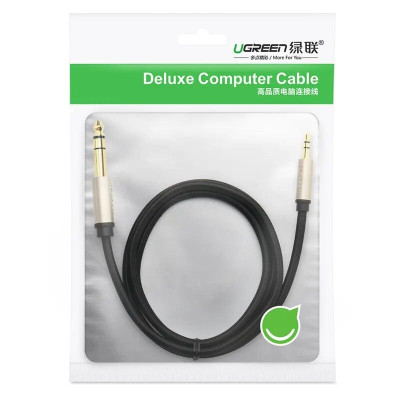 Ugreen UG40803AV127TK 1.5M màu Đen Cáp âm thanh 3.5mm sang 6.5mm cao cấp - HÀNG CHÍNH HÃNG