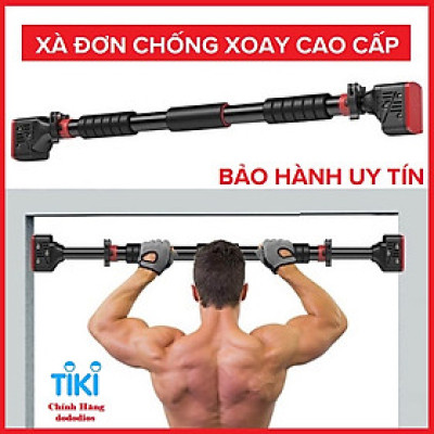 Xà Đơn Treo Tường Gắn Cửa Điều Chỉnh Độ Dài Linh Hoạt, Mẫu Mới Chất Liệu Thép Không Gỉ Chịu Lực 150kg, Tay Cầm Bọc Đệm PVC Chống Trượt - Chính hãng dododios