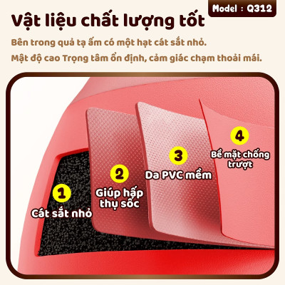 BG Tạ Bình Q312 - 5kg Cao Su Mềm, chuông Ấm, Tạ Ấm