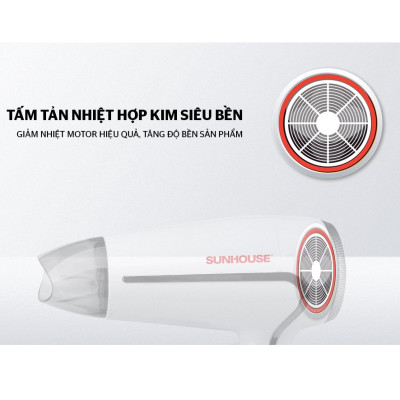 Máy sấy tóc gấp gọn Sunhouse SHD2308W 1500W - Hàng chính hãng