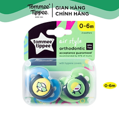 Ty ngậm thoáng khí cho bé Tommee Tippee Air 0-6 tháng (vỉ đôi) - Mèo hồng
