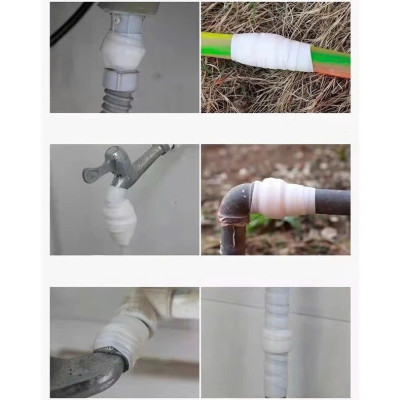 2.5cmx1m Băng Keo Vá Ống Nước Silicon Chịu Nhiệt Nóng Lạnh, Chống Thấm Nước MÀU TRẮNG