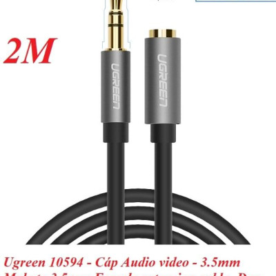 Ugreen UG10594AV118TK 2M màu Đen Cáp âm thanh 3.5mm nối dài - HÀNG CHÍNH HÃNG