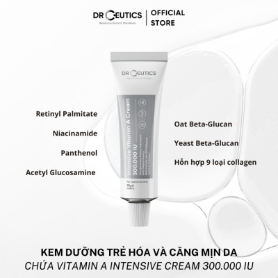 DRCEUTICS Kem Dưỡng Trẻ Hóa và Căng Mịn Da Chứa Vitamin A Intensive Cream 300.000 IU (35g)