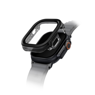 Ốp mặt đồng hồ UNIQ VOUTE WATCH CASE WITH TEMPERED GLASS SCREEN kính cường lực 9H chống trầy xước dành cho Apple Watch (49mm) - Hàng chính hãng