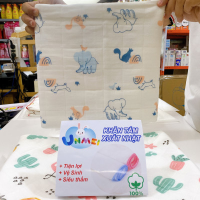 (Hàng Cao Cấp) Khăn Tắm, Chăn Đắp Unmei 3 Lớp Vải Xô Mềm, Thấm Hút Và Thoáng Khí Cho Bé Từ Sơ Sinh (Kích thước 90x90)