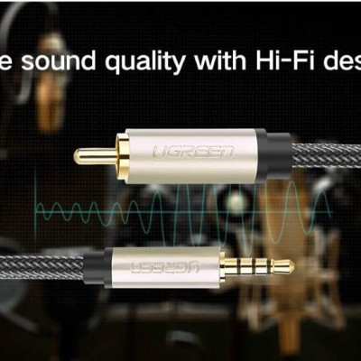 Ugreen UG20733AV132TK 2M chỉ dùng cho tv xiaomi màu Xám Cáp âm thanh bông sen Coaxial sang 3.5mm dương cao cấp - HÀNG CHÍNH HÃNG