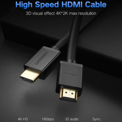 Ugreen UG50410HD104TK 100M màu Đen Cáp tín hiệu HDMI chuẩn 1.2 hỗ trợ phân giải 1080 - HÀNG CHÍNH HÃNG