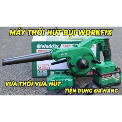 Máy thổi hút bụi pin WORKFIX WF-AB775BL, Động cơ Không chổi than, 2 chức năng, Cò điều tốc